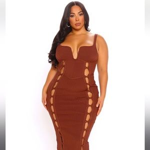 Brown bandage dress brand new! Size 2x